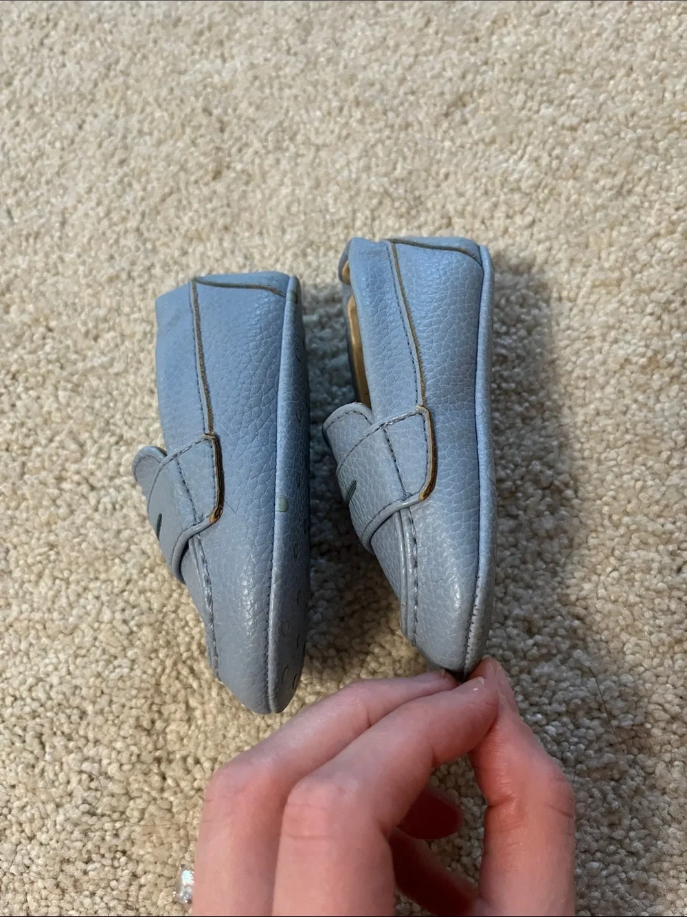Janie and Jack Light Blue Baby Penny Loafers Sz. 6-12m